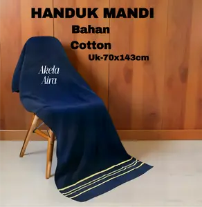 Handuk Mandi Dewasa Pria Dan Wanita Bahan Cotton Tebal 330 gr Motif Garis-Garis Ukuran 143x70 cm Menyerap Air Dan Anti Bakteri