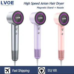 High Speed Hair Dryer 220V Professional Negative Ion 110,000RPM Home Appliance Temperature Control Cold & Hot Fast Hair Dryer - Pink 2 parts 200009209:200660850