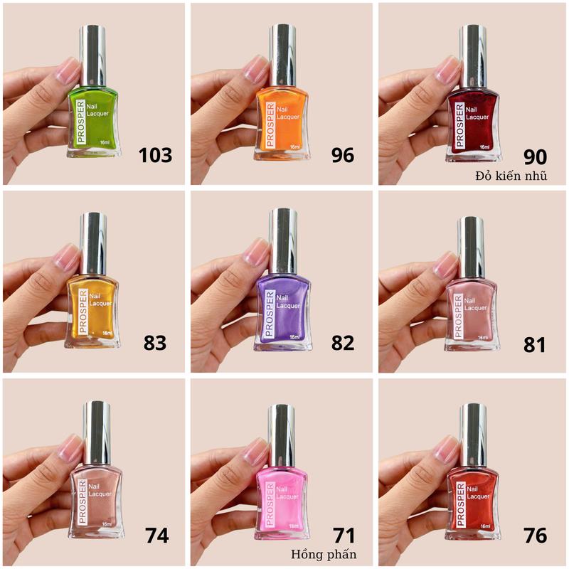 Silver - Sơn Móng Tay Tự Khô Prosper Lẻ Màu 16ml - Cọ êm Không Hại Móng - Độ Bóng Cao - Mau Khô - Phù Hợp Nhiều Độ Tuổi