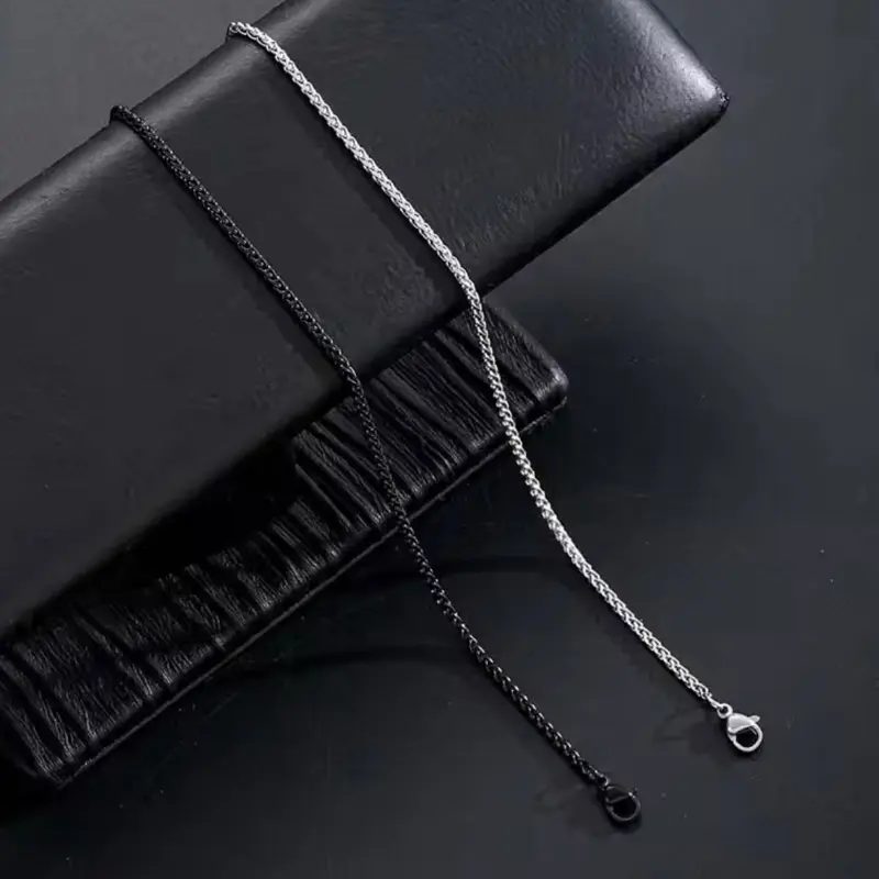 Gelang Titanium Tulang Naga Hitam Silver Kecil Anti Luntur Anti Karat Pria Wanita - Bracelets 3