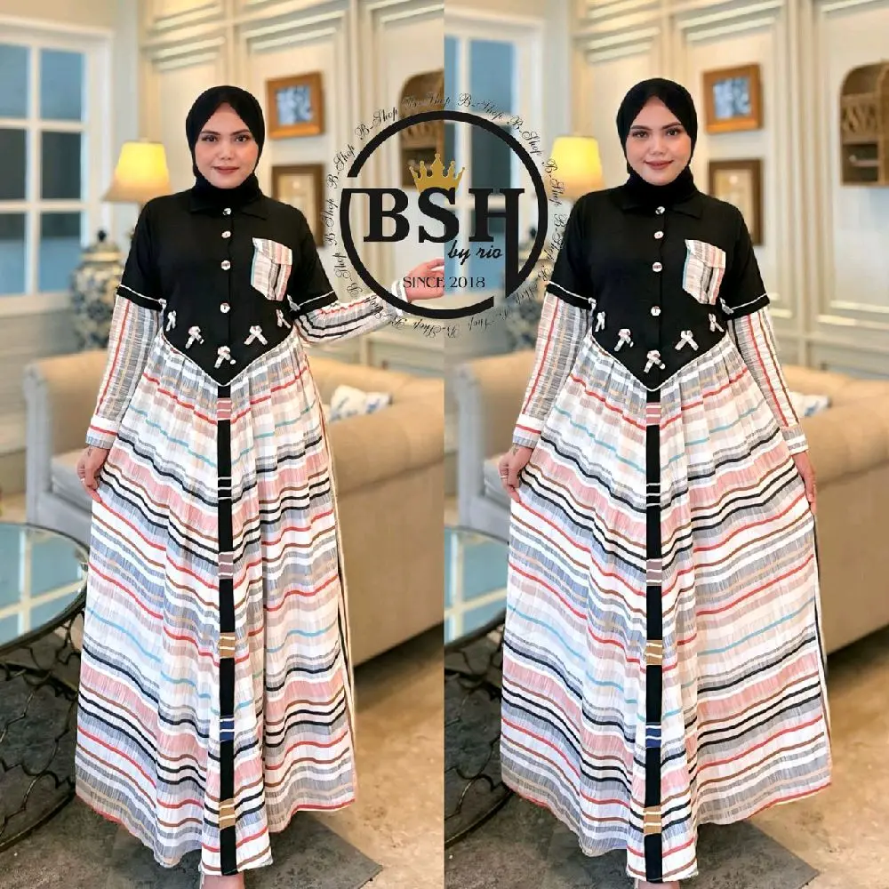 Gamis pita kombinasi ori B$H import