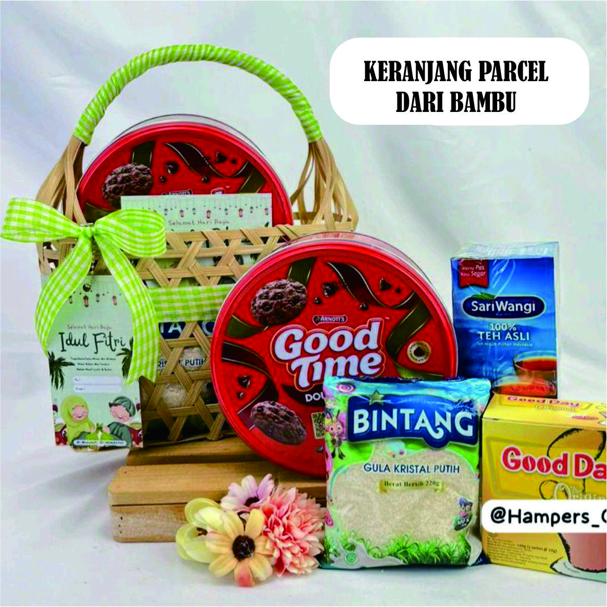 (Murah Meriah) Keranjang Parcel dari Anyaman Bambu Ukuran Sedang