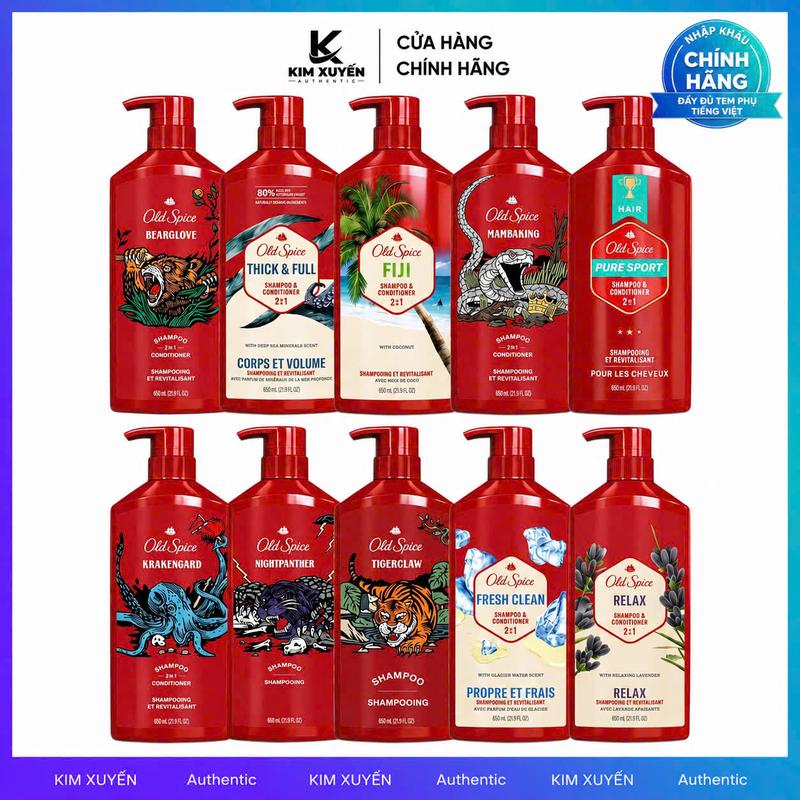 Dầu gội xả Old Spice 2in1 650ML - Phong cách nam tính mạnh mẽ