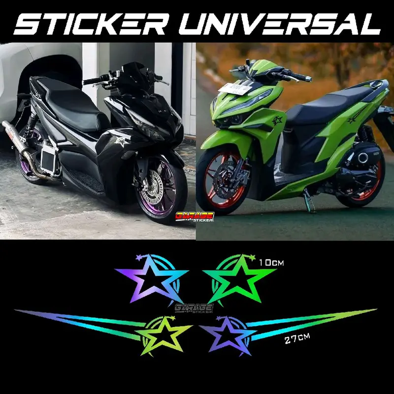 Stiker bintang isi 4 cutting sticker set universal all motor promo 0