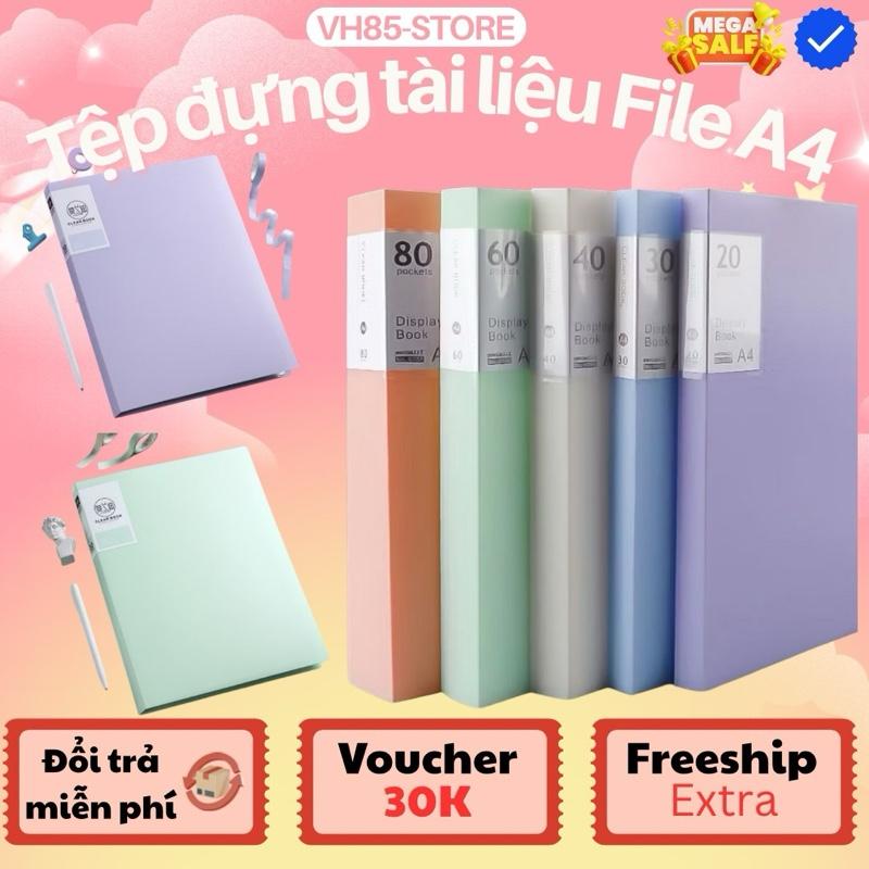  ￼File Lá A4 Đựng Tài Liệu Nhiều Ngăn - Tệp Đựng Tài Liệu 30 60 80 Lá Chất Liệu PP Bền Đẹp 