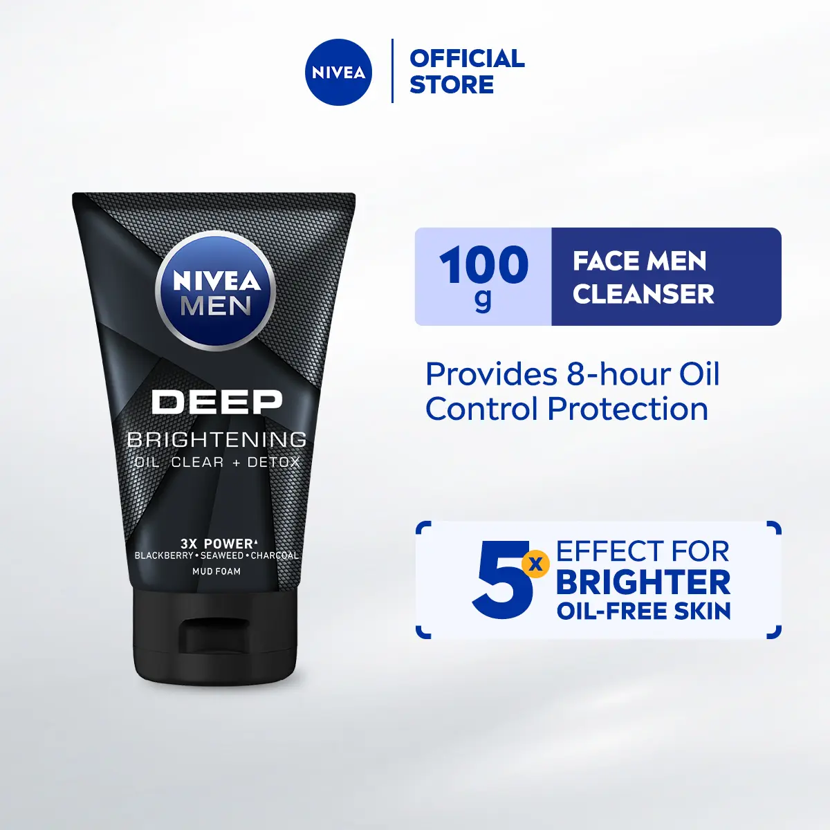 NIVEA Men Deep Bright Oil Clear Mud Foam 100g