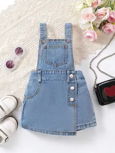 Overall Rok Celana Jeans Anak Perempuan Usia 1-7 Tahun - Jumpsuit Romper Denim Anak Cewe