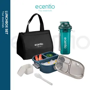 【100% Anti tumpah+FREE BPA】【BELI 1 DAPET 3】ecentio lunch box kotak lunch bag botol air minum Portable 500ml set Kitchenware 【100% Anti tumpah+FREE BPA】【BELI 1 DAPET 3】ecentio lunch box kotak lunch bag botol air minum Portable 500ml set Kitchenware
