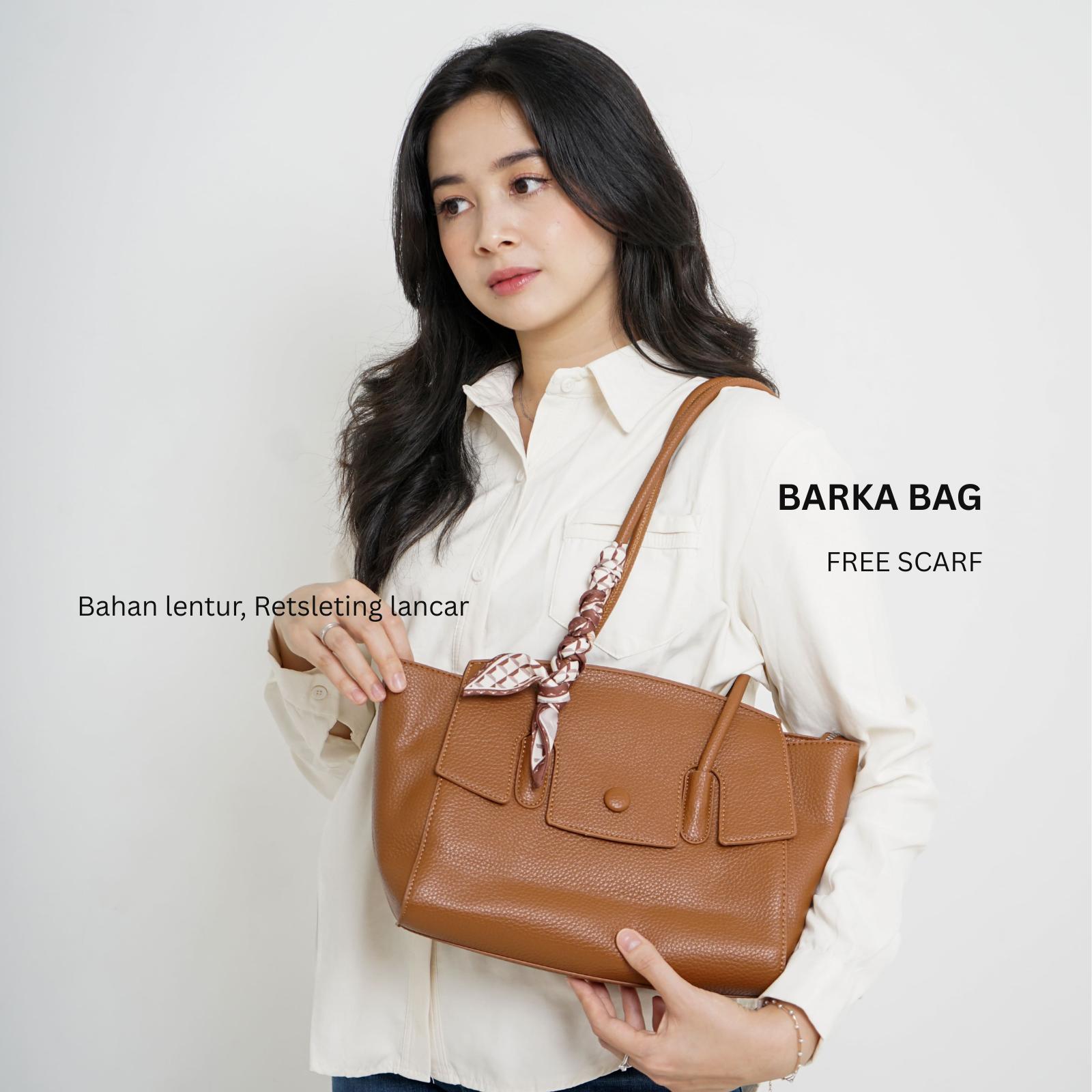 BARKA BAG BONUS SCARF - Totebag Tas Wanita Tas Kantor Tas Kuliah Tas Kerja Kulit Sintetis