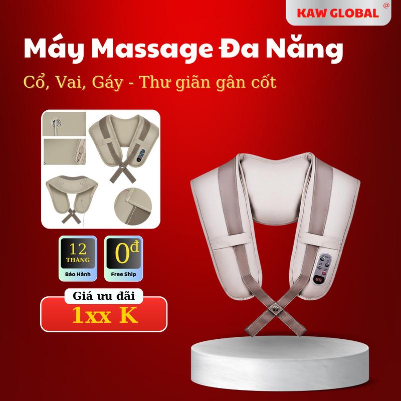 Máy massage cổ, vai, gáy, da năng xoa bóp thư giãn gân cốt, hỗ trợ cho người đau mỏi vai gáy đau nhức cơ vai cổ- Bảo hành 90 ngày Máy Massage