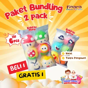 Paket Bundling 2 Pack Bakpao Karakter Frozen Finara Pao Isi 6 Pcs Mix Karakter