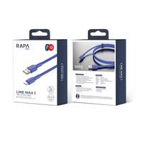 Gambar RAPAtech Line Max I Kabel Data USB to C 3A QC3.0 Nylon Braided DC2021 - Grey dari Wonderland Store Kota Surabaya 2 Tokopedia