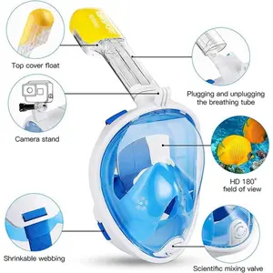 Masker Snorkeling Wajah Masker Snorkeling Wajah Penuh Menyelam Dudukan Kamera Aksi