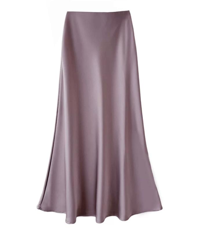 Shenel Rok Satin Maxi Premium Satin Long Skirt 6889 Rok Satin Panjang Rok Duyung Satin Rok Kekinian Bawahan Muslimah Trendy Hijab silk outfit z 8