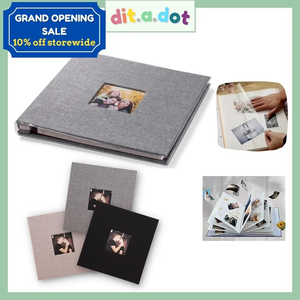 [SG] DitaDot Linen Self-Adhesive DIY Photo Album Scrapbook Special Memory, Wedding, Baby, Anniversary
