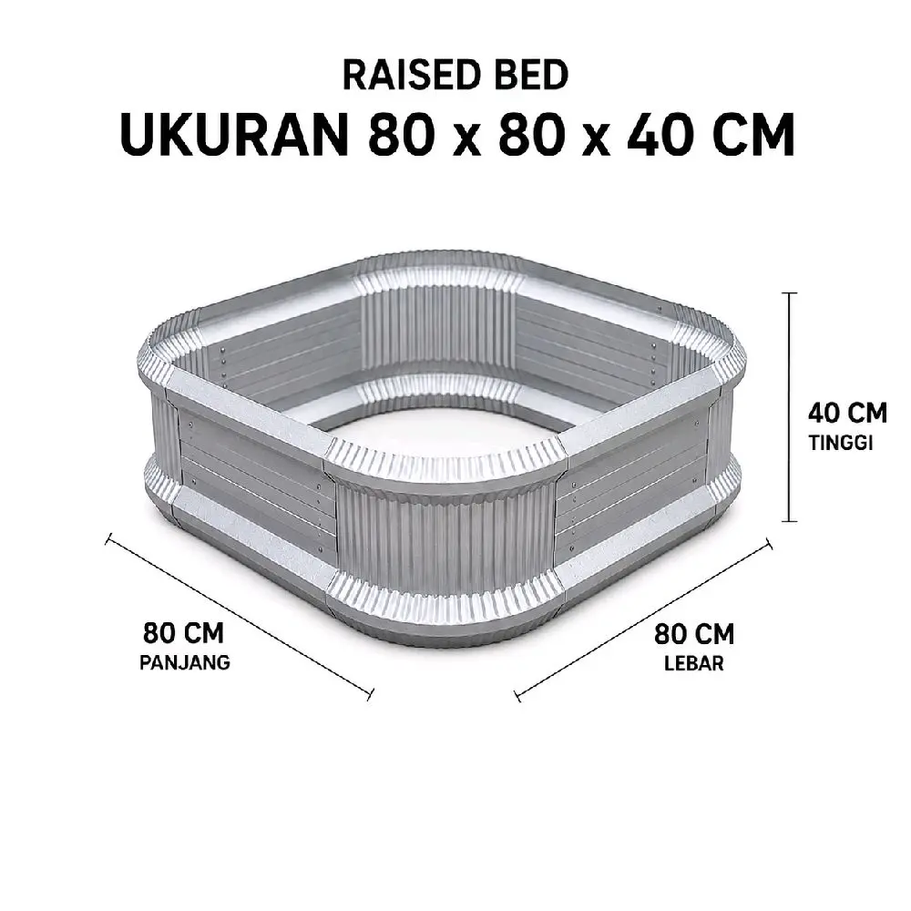 Raised Bed Ukuran 80 x 80 x 40 - 50 cm untuk Tanaman Sayur - Gardening