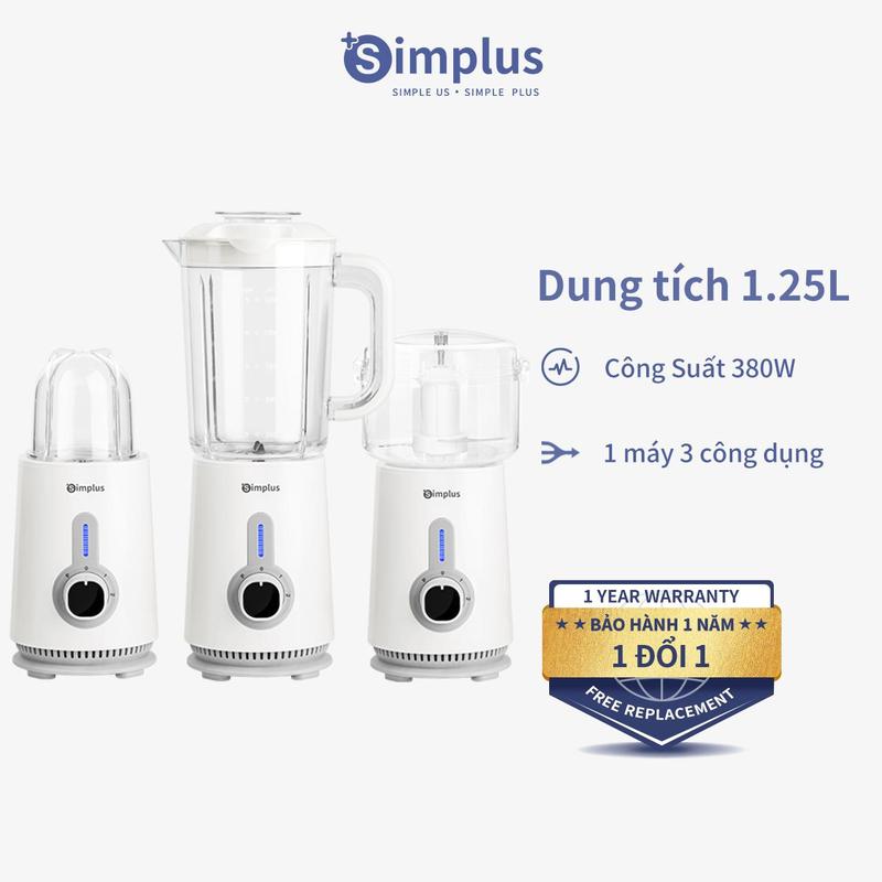 SimplusVN Máy Xay Sinh Tố Simplus Dung Tích 1.25L Công Suất 380W Đa Chức Năng LLJH005WH01 Bảo Hành 1 Năm Chỉ Đổi Không Sửa