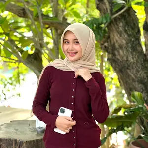 Regina top / atasan wanita kekinian Basic kancing aktif Panjang Baju