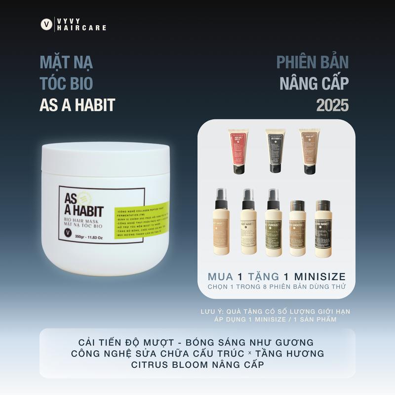  Ủ tóc tráng gương VyVy Haircare As A Habit 350gr - Phục hồi tóc hư tổn từ lõi với Peptide và 11 Axit Amin 