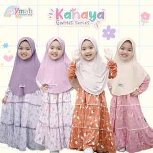 ASYMAH GAMIS ANAK TINGKAT TIGA CANTIK MOTIF BUNGA SERIES KANAYA