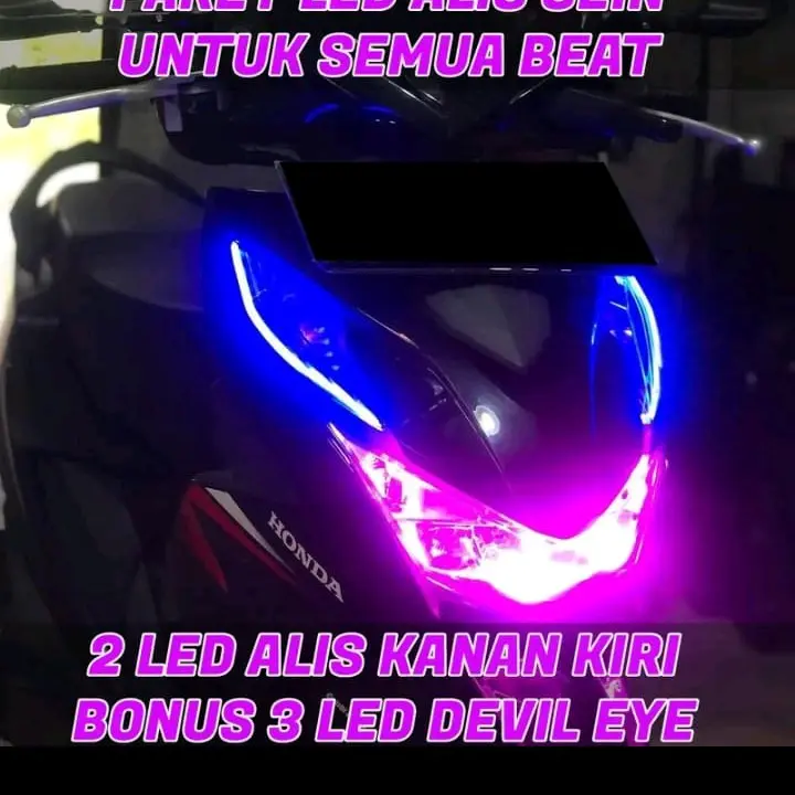 PAKET LENGKAP LAMPU ALIS MODE DIAM ALL BEAT BONUS DEMON DWVIL EYE Motorcycle