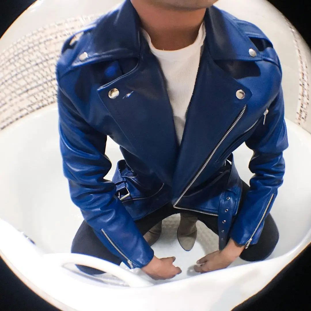 Jaket Kulit Untuk Motoran dari Kulit Domba Asli Model Schott