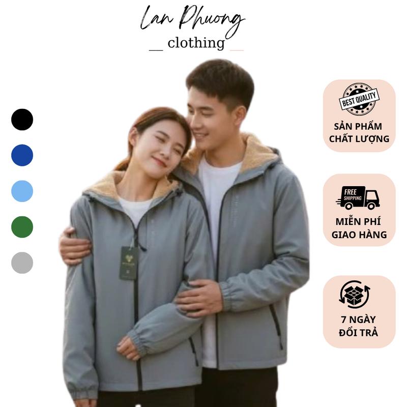  Áo Khoác Gió Lót Lông Nam Nữ 2 Lớp Dày Dặn Chống Nước Đủ Size 