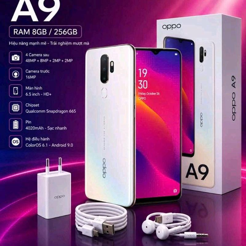 20SD / 2nd hand! OPPO A9 RAM8/256GB ! CÓ HỘP ! LƯỚT CHẠM MƯỢT MÀ, HÌNH ẢNH SẮC NÉT
