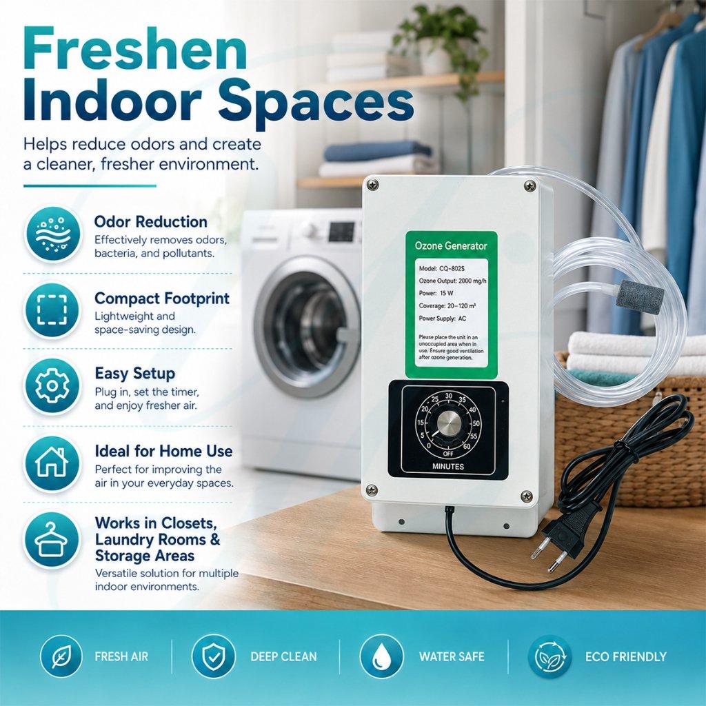 Ozone Generator 2000mg Ozonizer Sterilizer O3 Pemurni Air Alat Disinfeksi Air untuk Depot Air Minum Aquarium Kolam Pengolahan Air Generator Ozon Portable