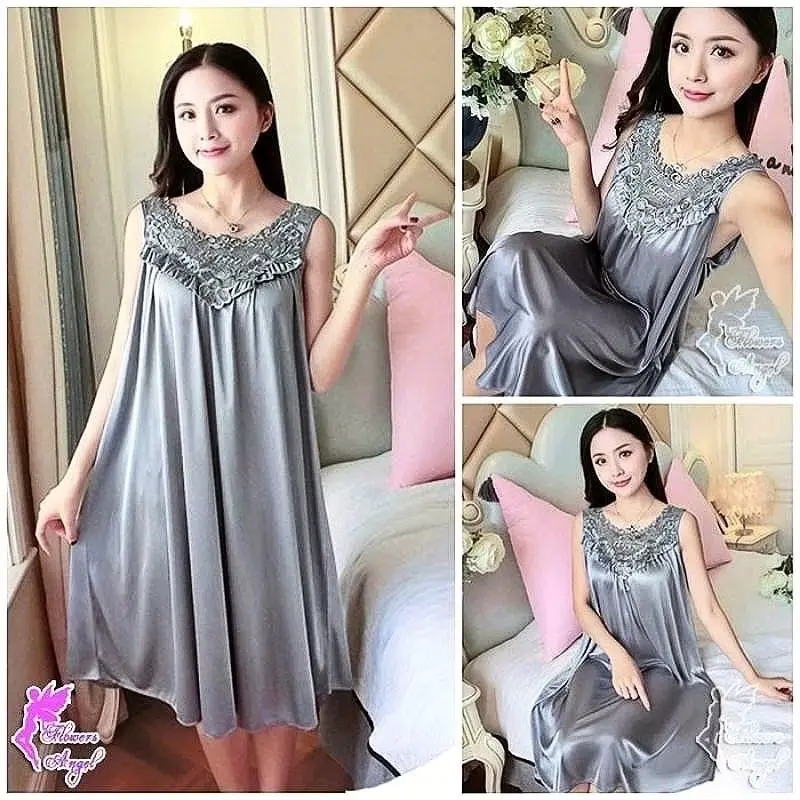 PAKAIAN TIDUR WANITA DASTER TILE LINGERIE SEXY BAHAN SATIN IMPORT SIZE XL & XXL 8