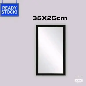 Cermin Gantung Imut 35x25 CM  Kaca - Bingkai Fiber Anti Rayap - Dinding, Coklat