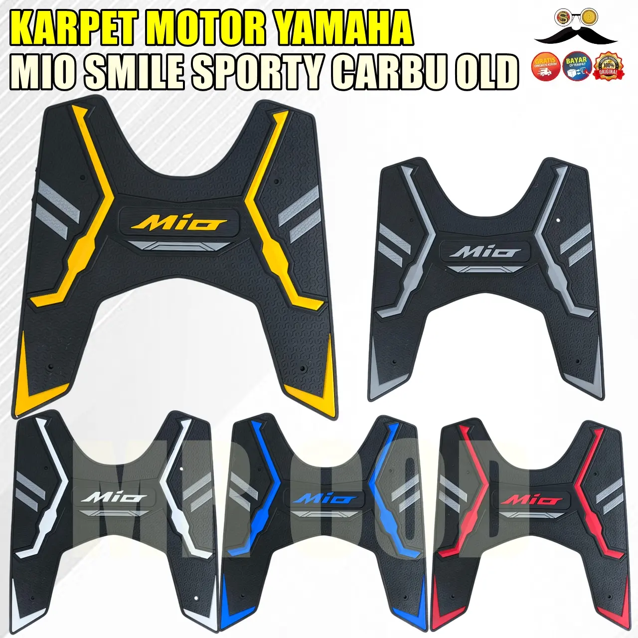 KARPET MOTOR YAMAHA MIO SPORTY SMILE CARBU KARBU OLD LAMA BORDES PIJAKAN ALAS KAKI KESET FLOORMATE KARET TEBAL PREMIUM