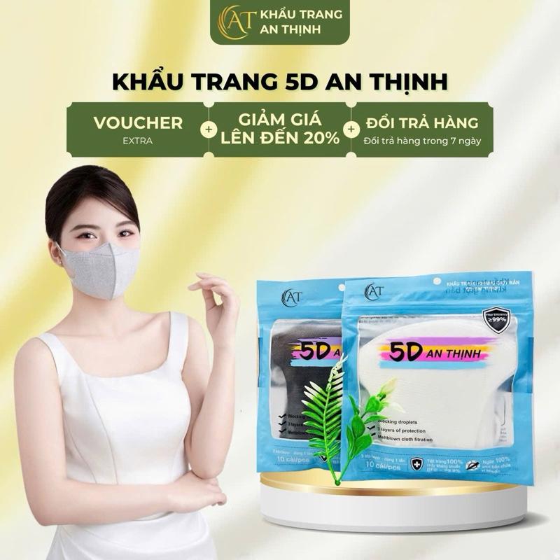  Giá Xưởng 500 Cái Khẩu Trang Y TẾ 5D An Thịnh 3 Lớp Kháng Khuẩn ôm mặt 