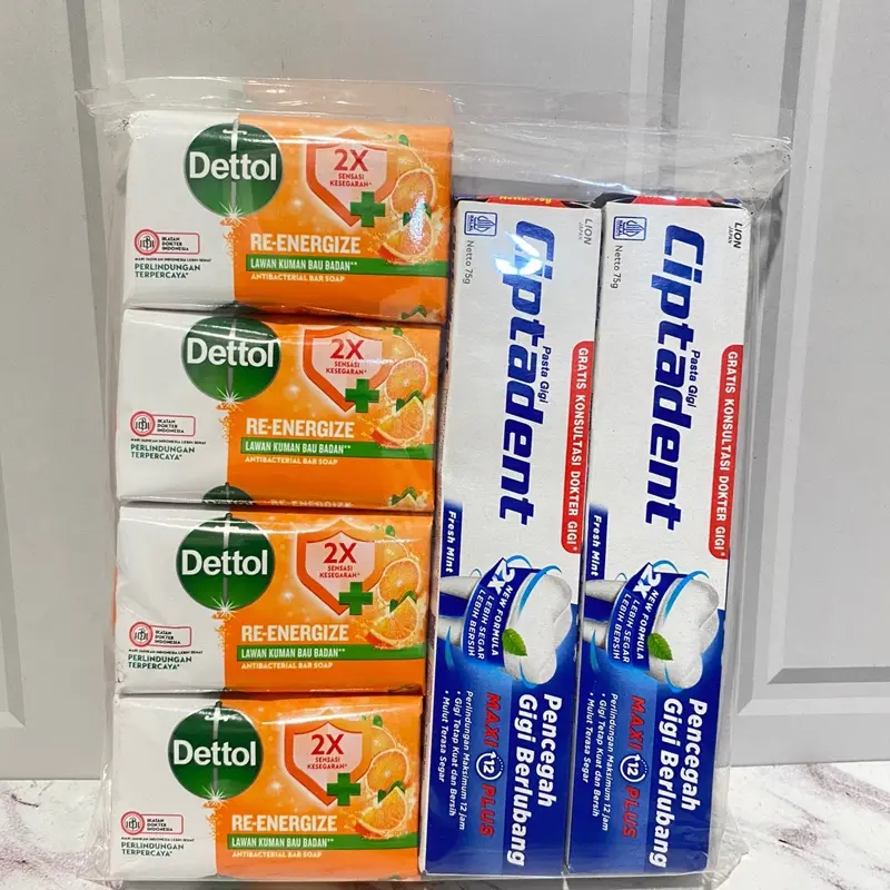 Paket sabun detol 4pcs,cipatdent 2pcs