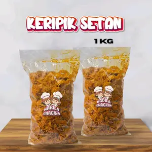 KERIPSET KRIPSET JADUL 1Kg KERIPIK SINGKONG JADUL keripik singkong pedas renyah asin gurih-nabilasnack cemilan Kripik Food keripik murah