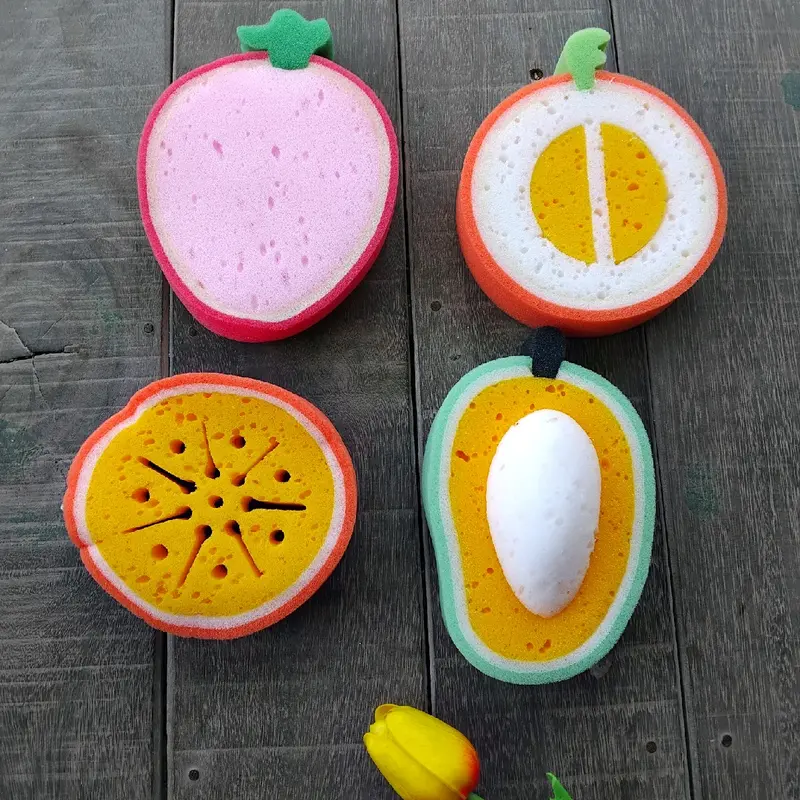 [ DISPENSER CUCI PIRING + SPONS BUAH JUMBO ] TEMPAT CUCI PIRING FREE SPONG, PEMBERSIH PANCI KARAKTER BUAH LUCU UNIK / SPONS GOSOK TEBAL BESAR 1