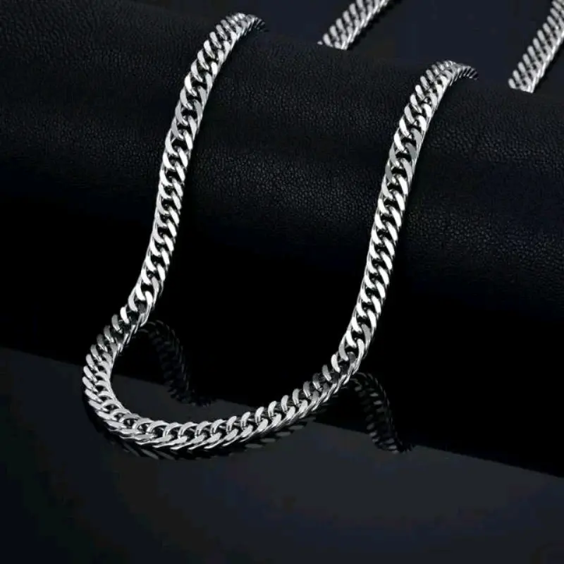 Kalung titanium rantai silver kekinian terbaru
