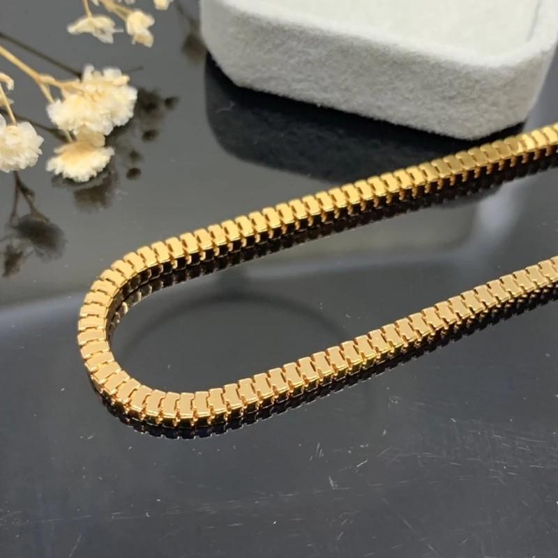 kalung milano kaca emas titanium anti luntur anti karat Perhiasan Elegan