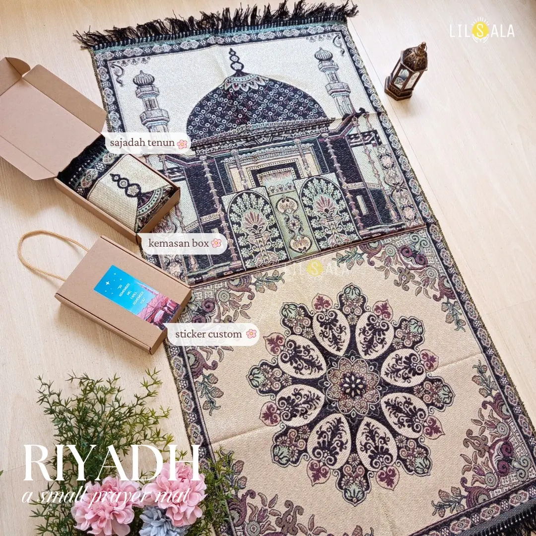 LILSALA Paket Sajadah Turki Riyadh Dewasa Chenille Tenun Hampers Lebaran & Idul Fitri Souvenir Umrah