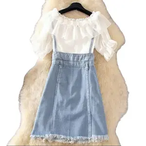 COD OVERALL WHITE JEANS SKIRT D118