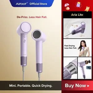 Airbot Aria Series, Aria Pro / Lite High Speed Hairdryer, Pengering Rambut Wanita. 200mil Negative Ions Mirror, Low Noise Temperature Control, 4 Mode/Lampu pada Ring Light