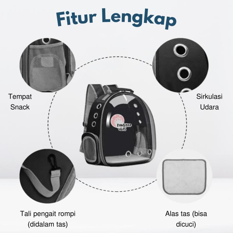 (BERGARANSI) Tas Astronot Kucing Anjing ORIGINAL 100% | Tas Transparan | Pet Cargo | Tas Anjing Kucing Murah | Tas Ransel Hewan atau Travel Bag Nyaman dan Anti Air Cat Bag Pet Bag - Tas Kucing Jumbo - Pet Cargo Astronot - Tas Gendong Kucing 2
