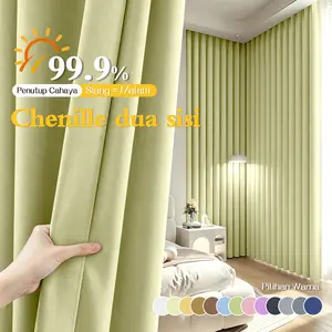 Tirai Jendela Aesthetic Smokring Gorden Blackout Vitrase Gorden Putih Penyekat Ruang Anti Bakteri Gorden Tarik Gulung Pencetakan Suhu Tinggi Anti Sinar UV Ready Stock