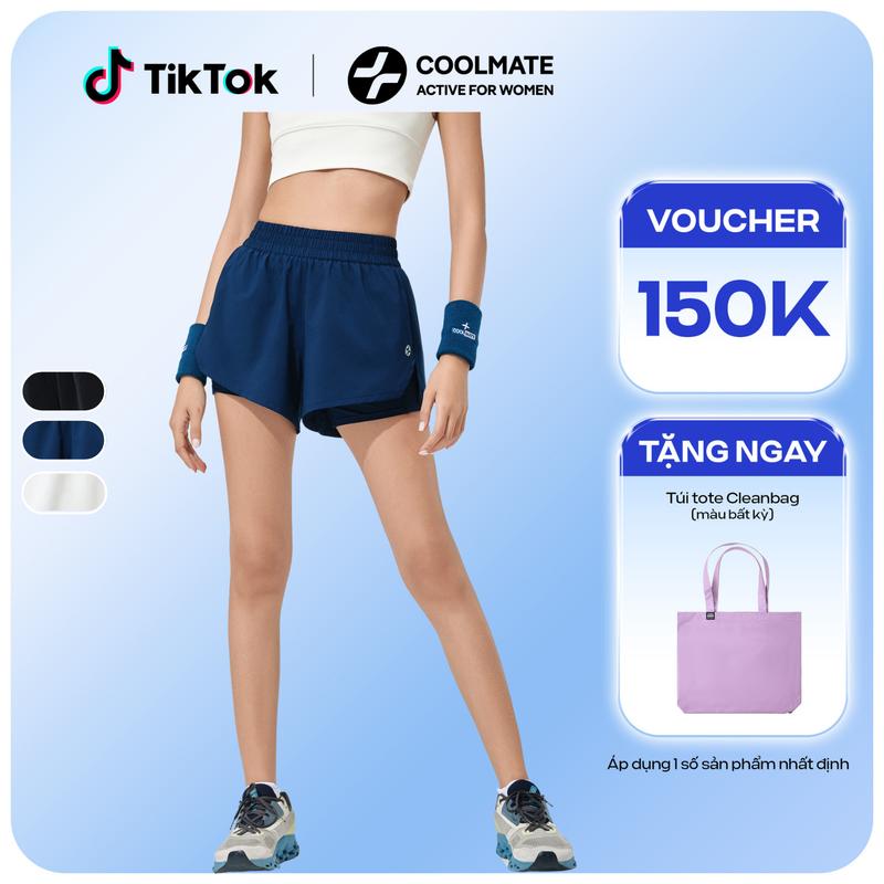 Quần shorts nữ chạy bộ tập gym 2 lớp 3.5 inch Core Shorts co giãn tự nhiên, siêu nhẹ, thoáng khí, nhanh khô - Coolmate Active For Women