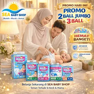 [ 3 BALL PAKET MURAH ] BABY HAPPY PANTS S40 M32 L28 XL26 XXL24 JUMBO 2 BALL S56 M48 L42 XL38 XXL34 popok diaper bayi celana