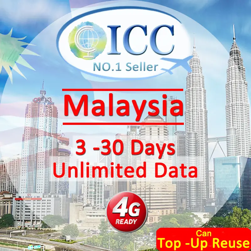 ICC SIM Card- Malaysia 1-10 Days Unlimited Data SIM Card