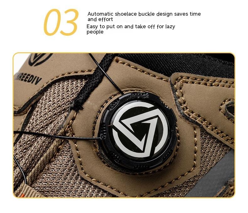 Product Introduction of Four Seasons Button Safety Shoes Men's Anti-Smashing and Anti-Penetration Breathable Steel Toe Cap Non-Slip Wear-Resistant Safety Shoes 16