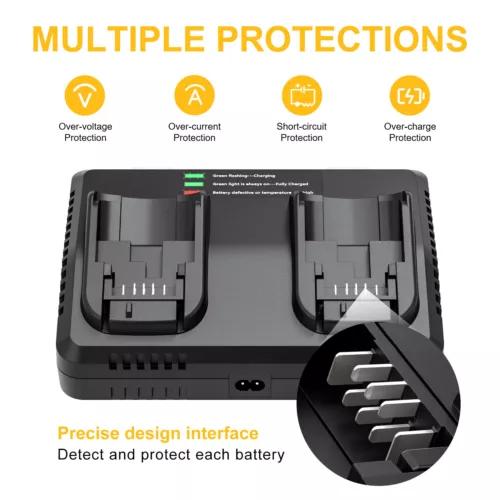 For Dewalt DCB102 Lithium Dual 2 Port Battery Charger DCB184 DCB182 18V 12V-18V 2