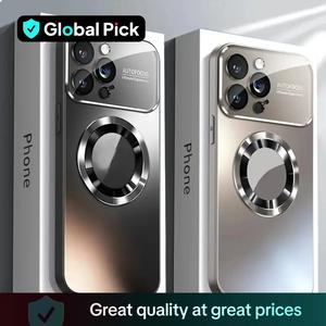 Magnetic Wireless Charging Phone Case, Shock Resistant Hard Frosted Back Cover for Smartphone, Total Protective Camera Lens Protective Case for iPhone, Casing, Unique Iphone Cases