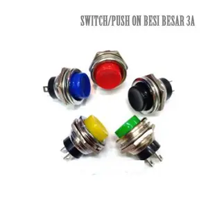 SAKLAR PUSH RESET BUTTON ON 2 KAKI BESAR BESI / TOMBOL TEKAN ON